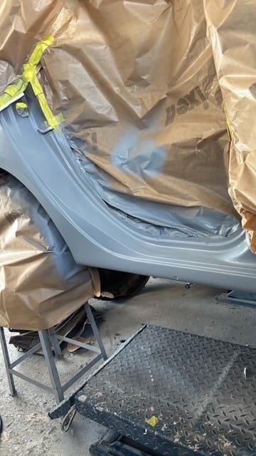 Après remplacement bas de caisse peinture finition Voreppe